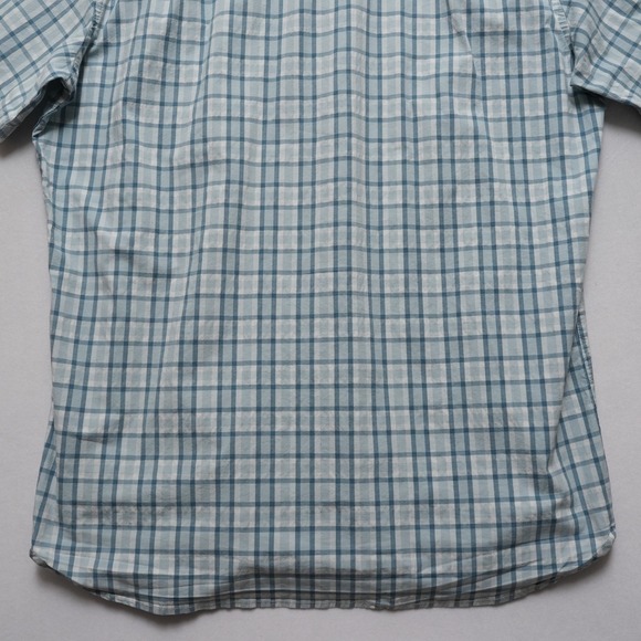 Hurley Plaid Shirt Mens XL Blue Stretch Button Up Surf Casual Short Sleeve - Picture 13 of 16